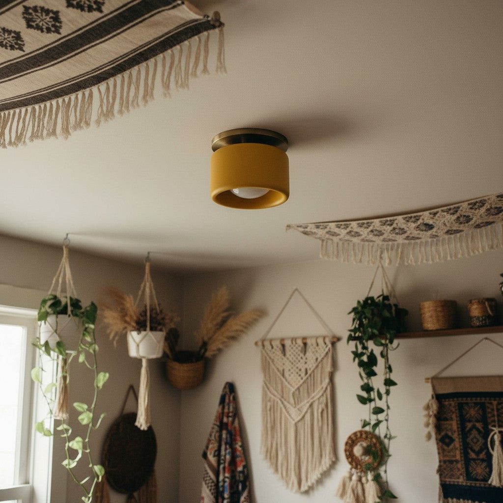 Lampada da soffitto a tamburo in porcellana