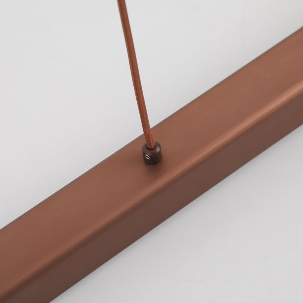 Lampada a sospensione LED in metallo lineare moderno Thala Nera/Marrone