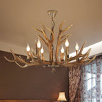 Lampadario in Resina con Corna di Cervo Retro Epoch per Soggiorno