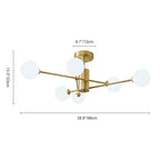 Plafoniera Semi Flush a 6 Luce in Vetro Globo Sputnik