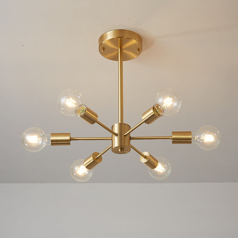 Lampada da soffitto semi-flush a 6 luci Sputnik