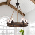 Lampadario in legno moderno industriale Elvian