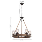 Lampadario in legno moderno industriale Elvian