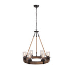 Lampadario in legno moderno industriale Elvian