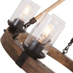 Lampadario in legno moderno industriale Elvian