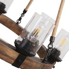 Lampadario in legno moderno industriale Elvian