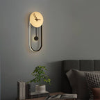 Lampada da Parete Orologio Nordic Arisha, Oro e Nero