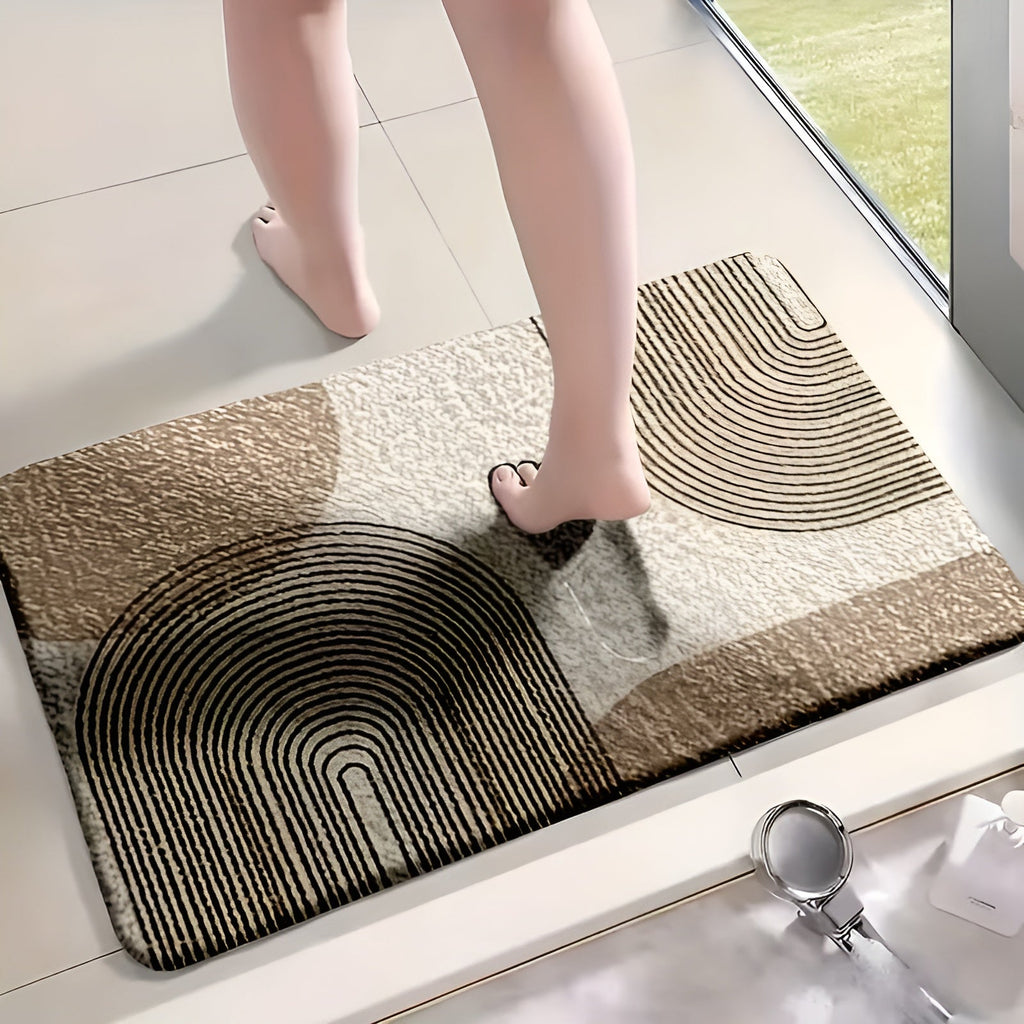 Set di Tappetini per Bagno 4 Pezzi – Moderno e Antiscivolo | Morbidi Tappetini per WC e Coprisedile per una Decorazione Elegante del Bagno