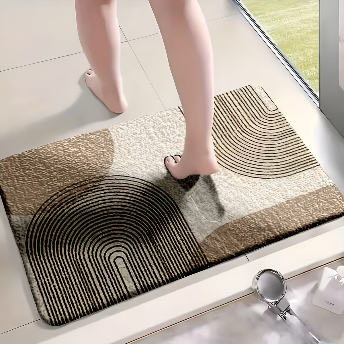Set di Tappetini per Bagno 4 Pezzi – Moderno e Antiscivolo | Morbidi Tappetini per WC e Coprisedile per una Decorazione Elegante del Bagno