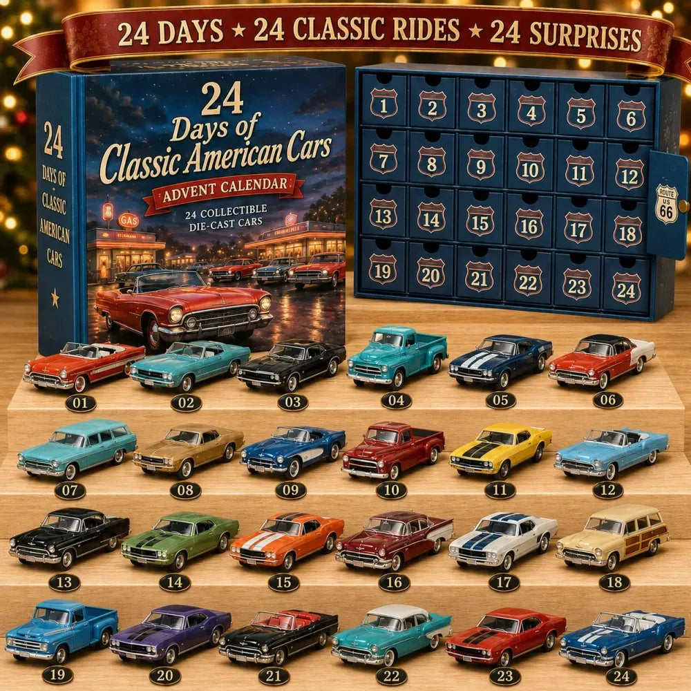 Calendario dell'Avvento Auto Americane 2026 – 24 Classici d'Epoca