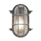 Applique da Esterno/Ceiling Light Oval Nera e Argento Searchlight
