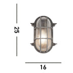 Applique da Esterno/Ceiling Light Oval Nera e Argento Searchlight