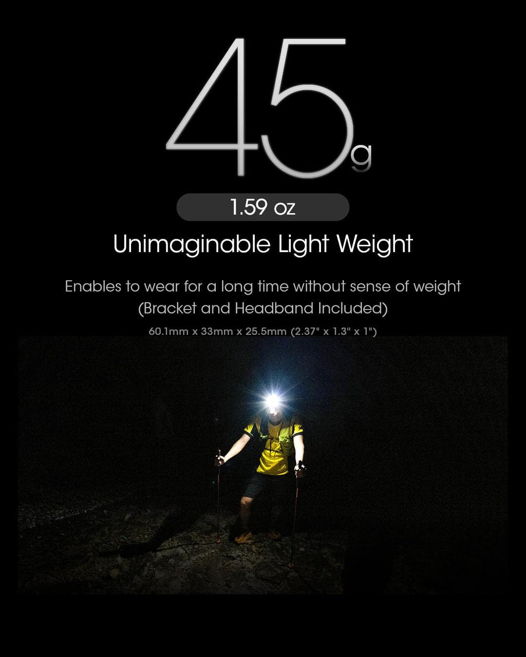 Nitecore NU25 UL Lampada Frontale – 400 Lumen, Ultra Leggera e Ricaricabile via USB