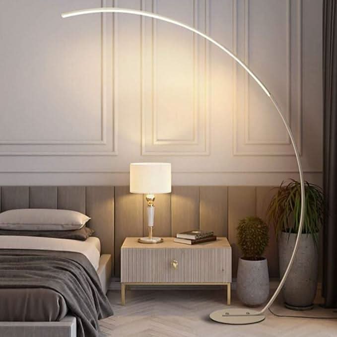 Lampada da Terra Curva Moderna – Elegante Lampada ad Arco per Soggiorno e Camera da Letto