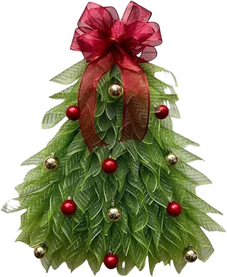 Corona di Natale | Albero Inverso & Timer LED | 53 x 48 cm