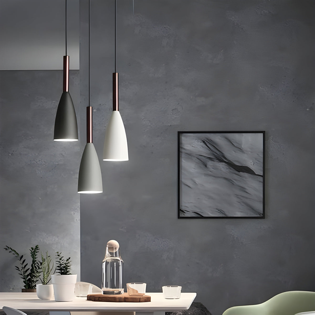 Lampada a sospensione in design scandinavo – Regolabile in altezza & Moderna | Perfetta per cucina & camera da letto