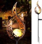 Lampada da giardino solare in metallo – Luce LED calda | Decorativa per terrazza e giardino