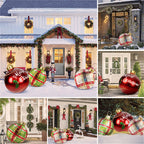 Palla di Natale Gonfiabile 60 cm – Decorazione Natalizia in PVC Resistente alle Intemperie per Esterni
