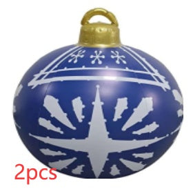 Palla di Natale Gonfiabile 60 cm – Decorazione Natalizia in PVC Resistente alle Intemperie per Esterni