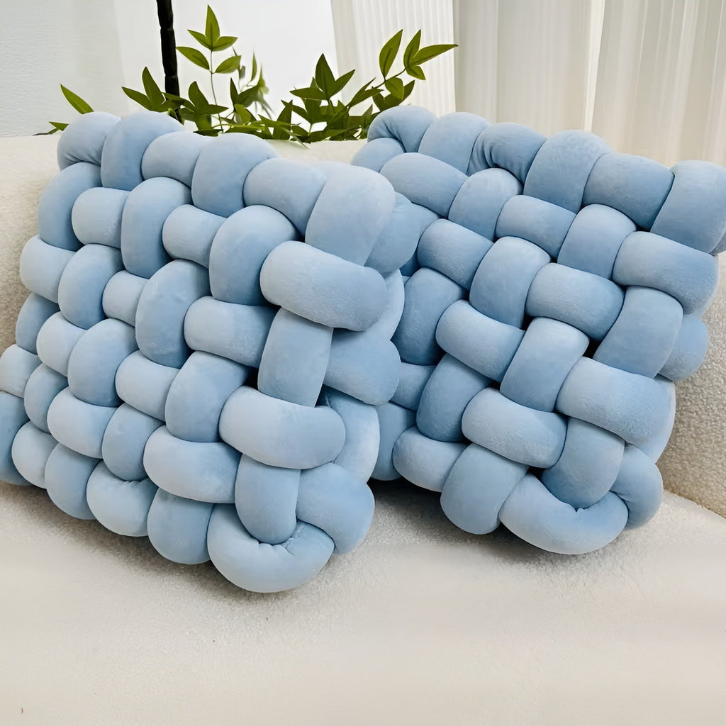 Cuscini decorativi a nodo in set da 2 – Morbidi e Decorativi | Perfetti per divano, letto e soggiorno