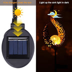 Lampada da giardino solare in metallo – Luce LED calda | Decorativa per terrazza e giardino