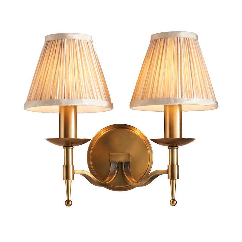 Lampada da Parete Doppia in Ottone Antico Stanford - Ombre Beige