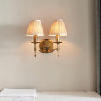 Lampada da Parete Doppia in Ottone Antico Stanford - Ombre Beige