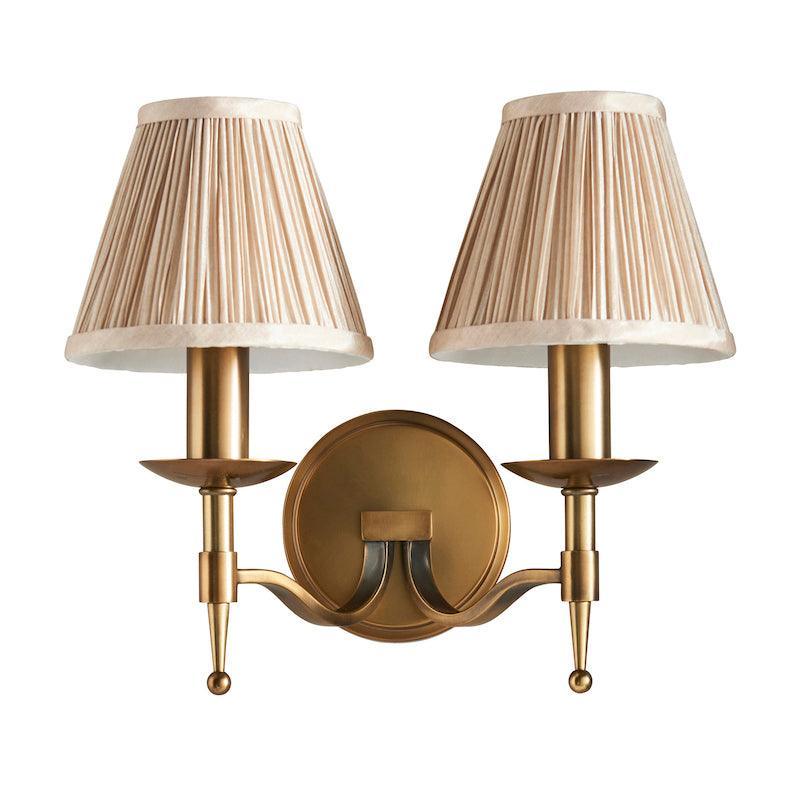 Lampada da Parete Doppia in Ottone Antico Stanford - Ombre Beige