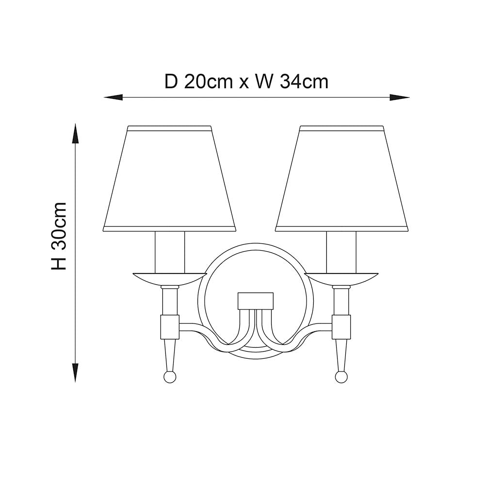 Lampada da Parete Doppia in Ottone Antico Stanford - Ombre Beige