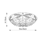 Interiors 1900 Ashton Grande Lampada da Soffitto Tiffany Flush