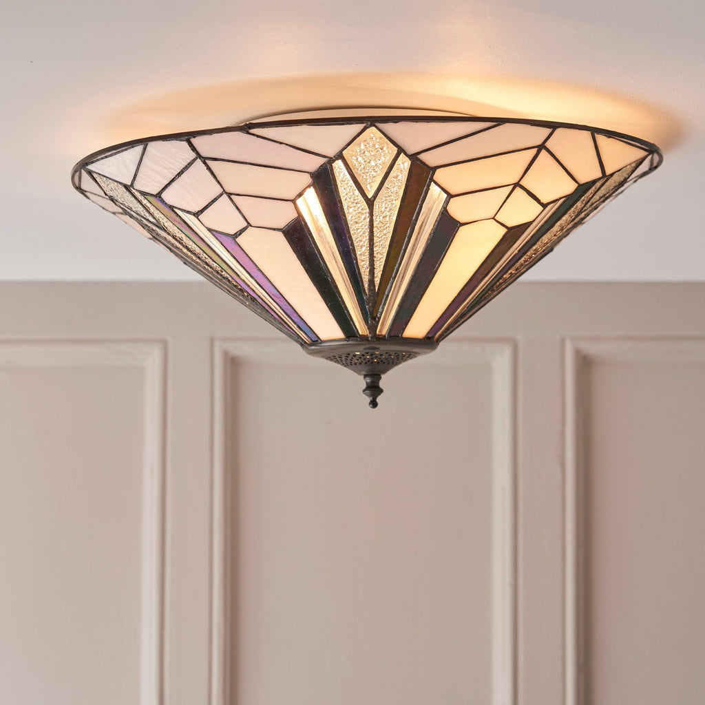 Interiors 1900 Astoria Lampada da Soffitto Tiffany Flush 48cm