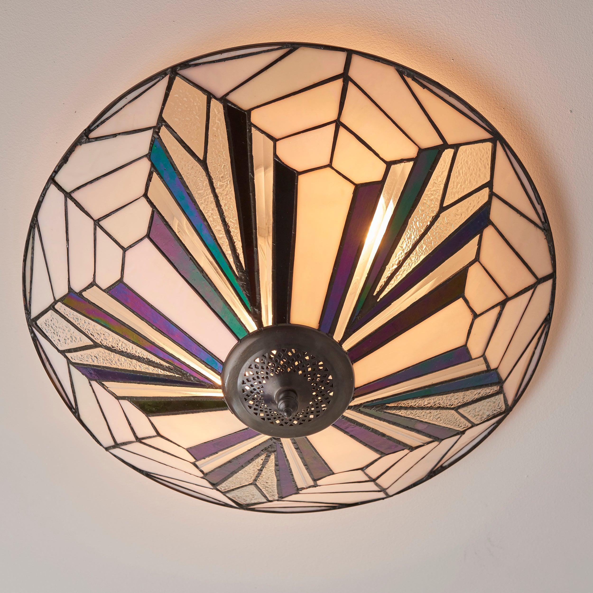 Interiors 1900 Astoria Lampada da Soffitto Tiffany Flush 48cm