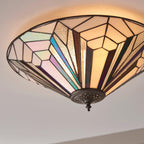 Interiors 1900 Astoria Lampada da Soffitto Tiffany Flush 48cm