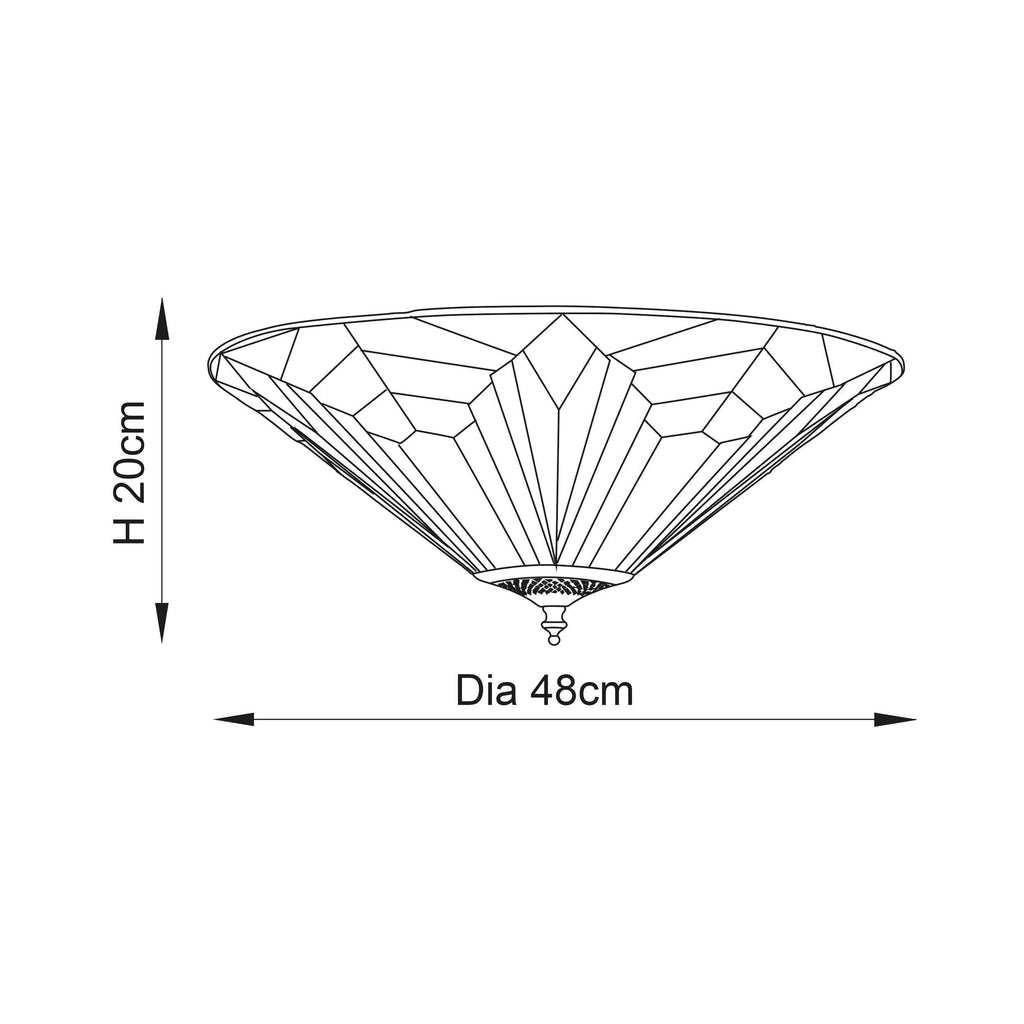 Interiors 1900 Astoria Lampada da Soffitto Tiffany Flush 48cm