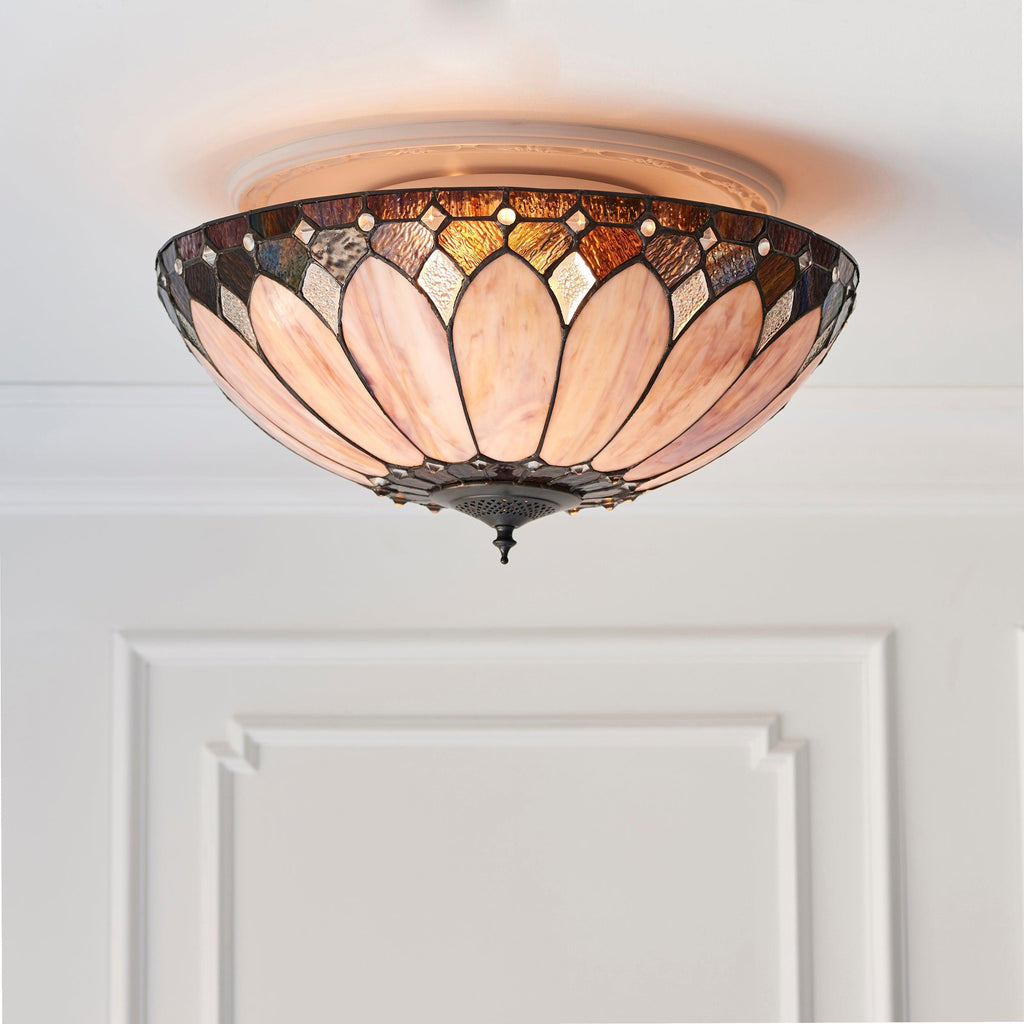 Interiors 1900 Brooklyn Grande Lampada da Soffitto Tiffany