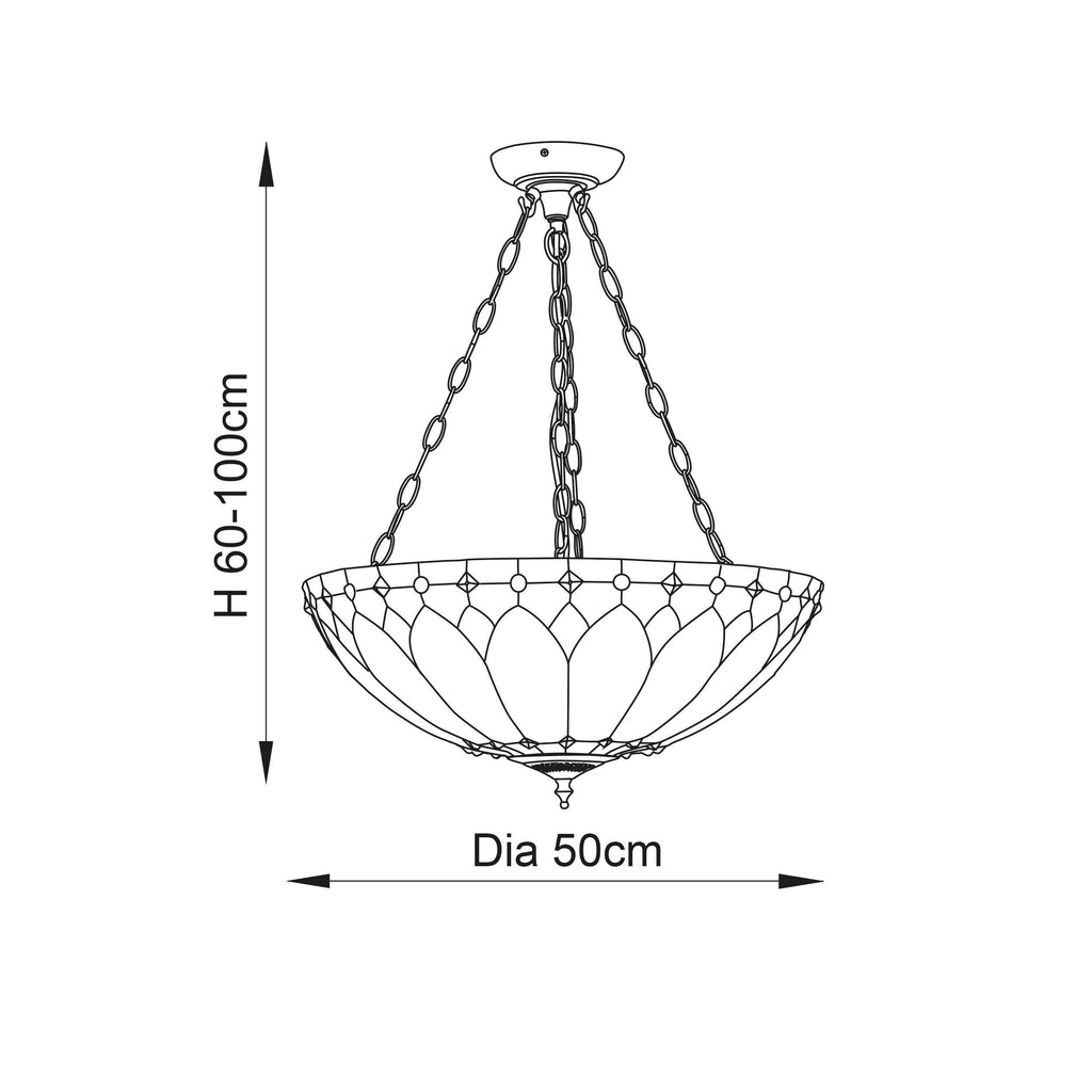 Lampada a soffitto Tiffany Invertita Brooklyn Media