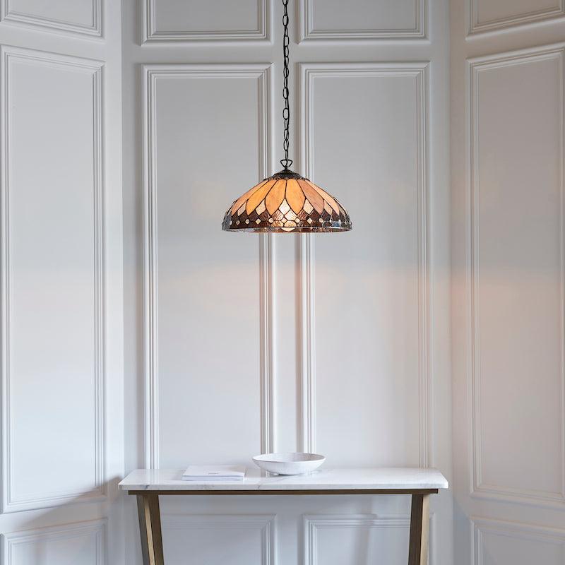 Lampada da soffitto Tiffany Brooklyn Media - Attacco per una lampadina