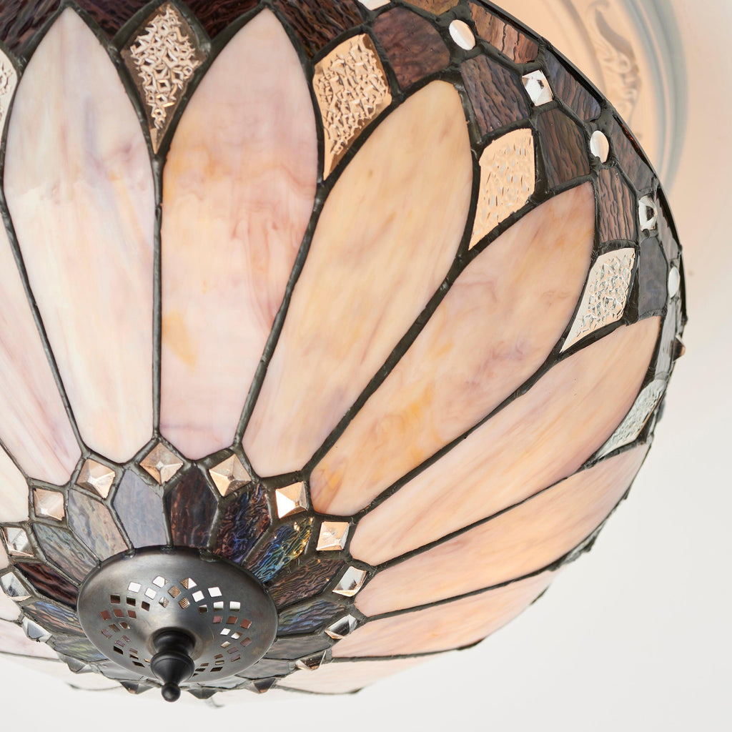 Interiors 1900 Brooklyn Semi-Flush Tiffany Lampada da Soffitto