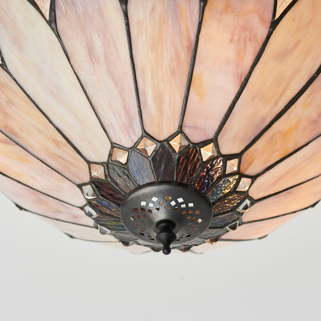 Interiors 1900 Brooklyn Semi-Flush Tiffany Lampada da Soffitto