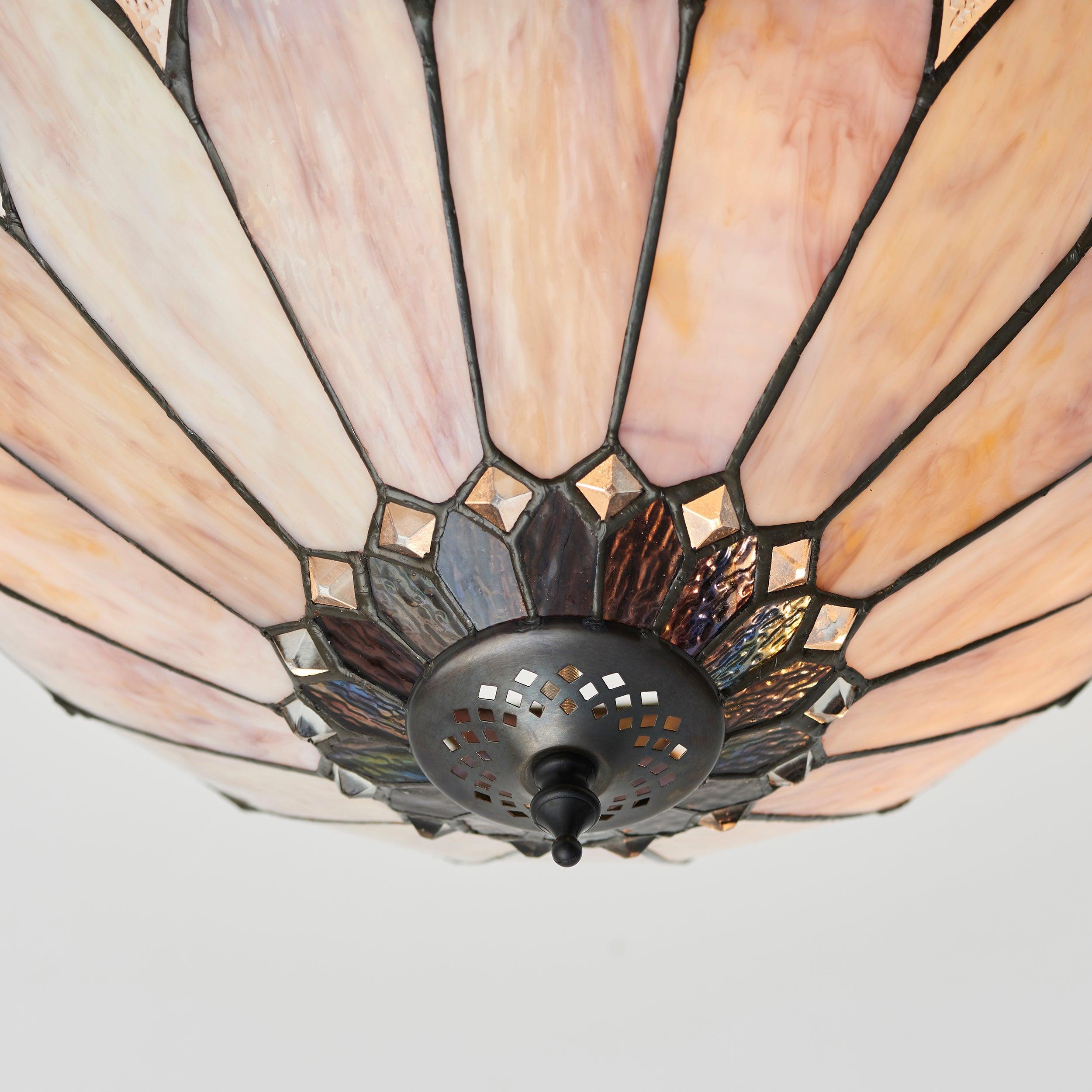 Interiors 1900 Brooklyn Semi-Flush Tiffany Lampada da Soffitto