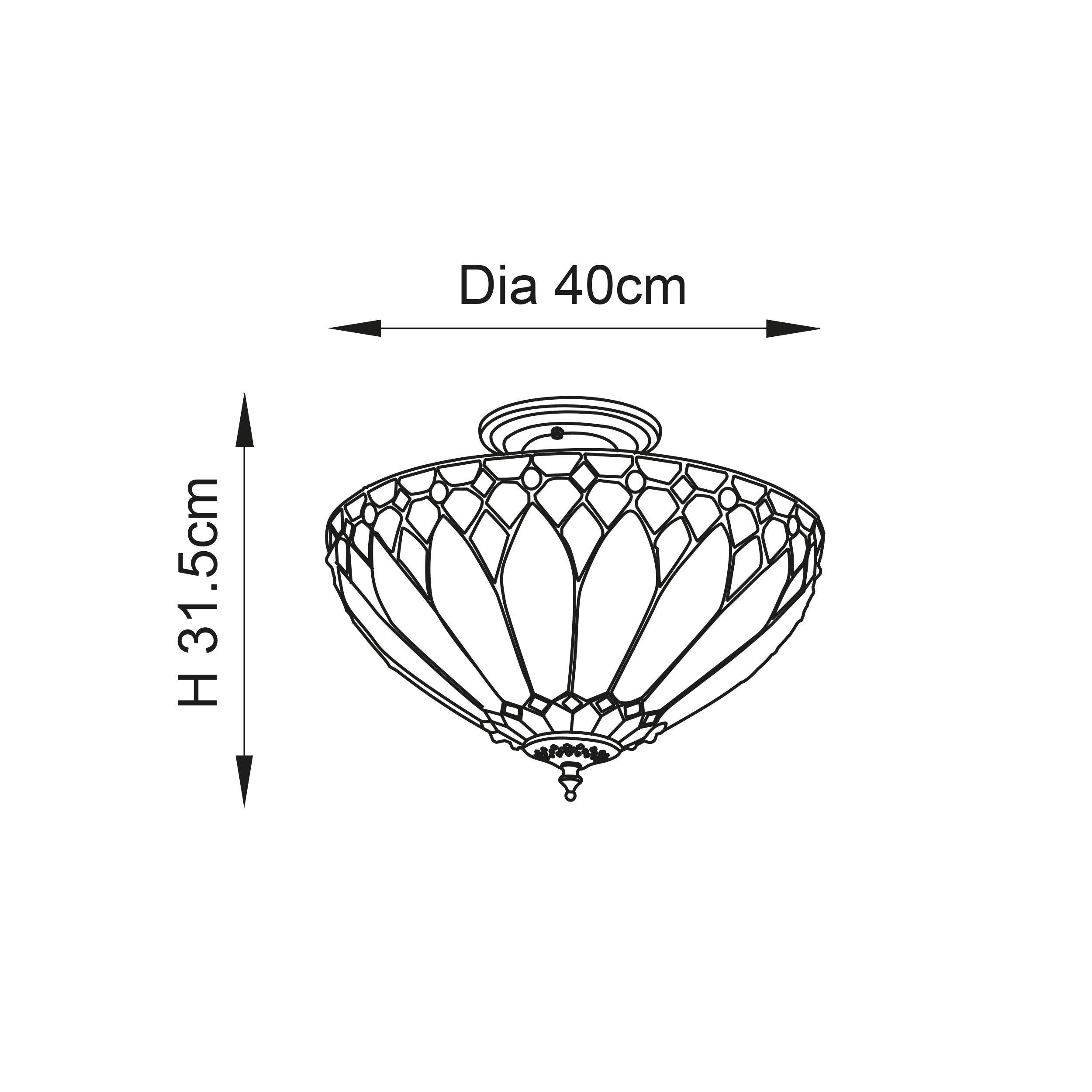 Interiors 1900 Brooklyn Semi-Flush Tiffany Lampada da Soffitto