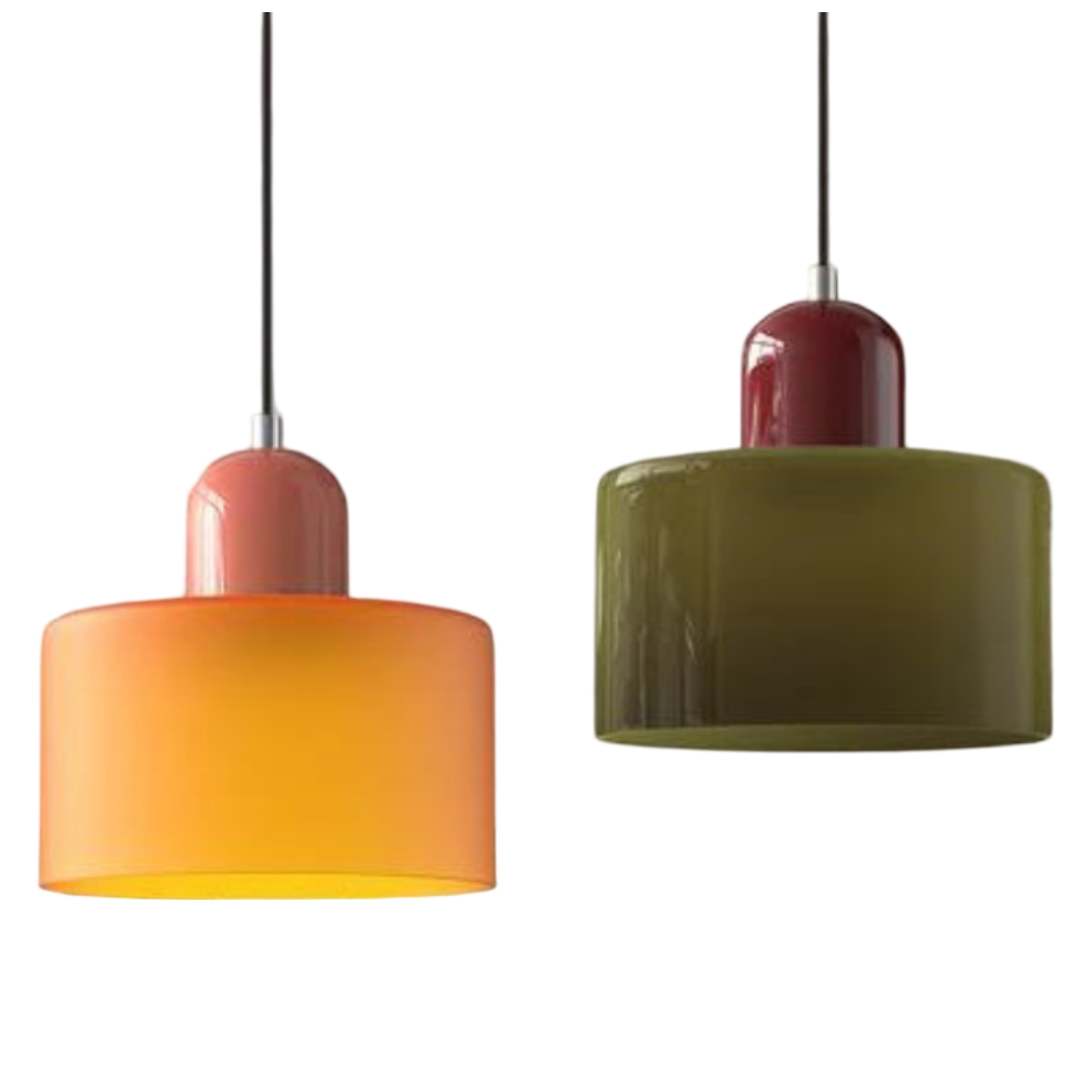 Lampada a sospensione in vetro – Elegante lampada cilindrica per ambienti accoglienti