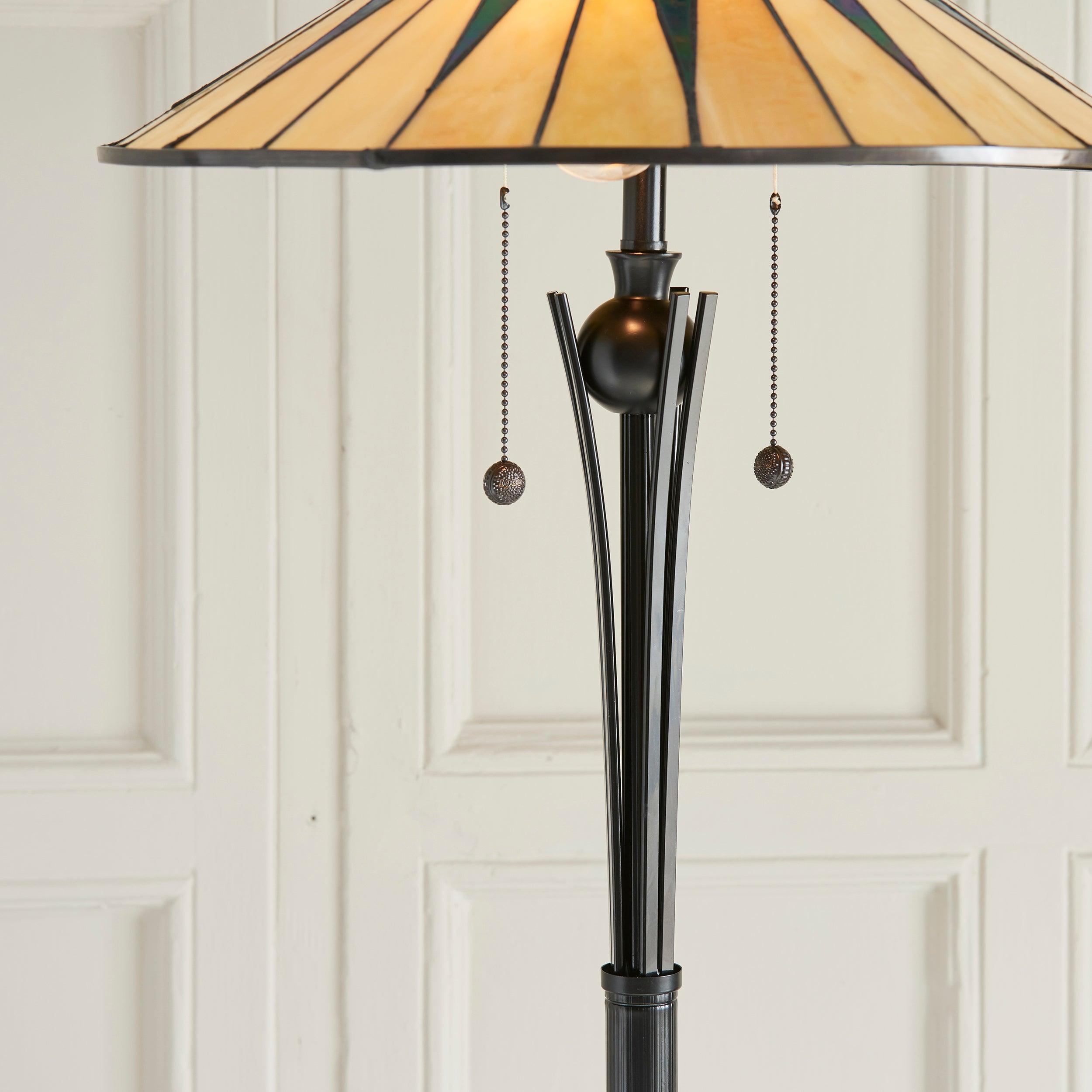 Lampada da Terra Tiffany Dark Star Interiors 1900
