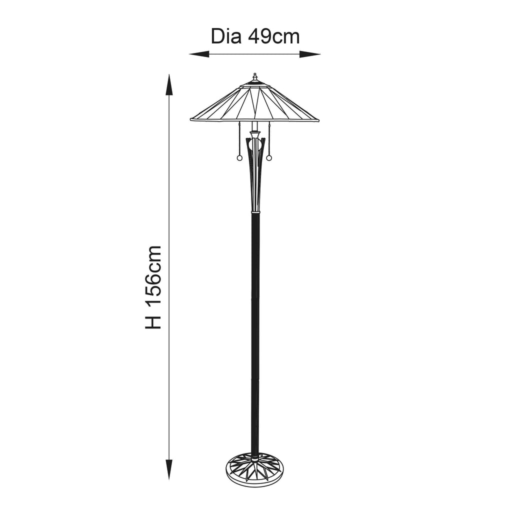 Lampada da Terra Tiffany Dark Star Interiors 1900