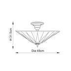 Interiors 1900 Dark Star Semi Flush Tiffany Lampada da Soffitto