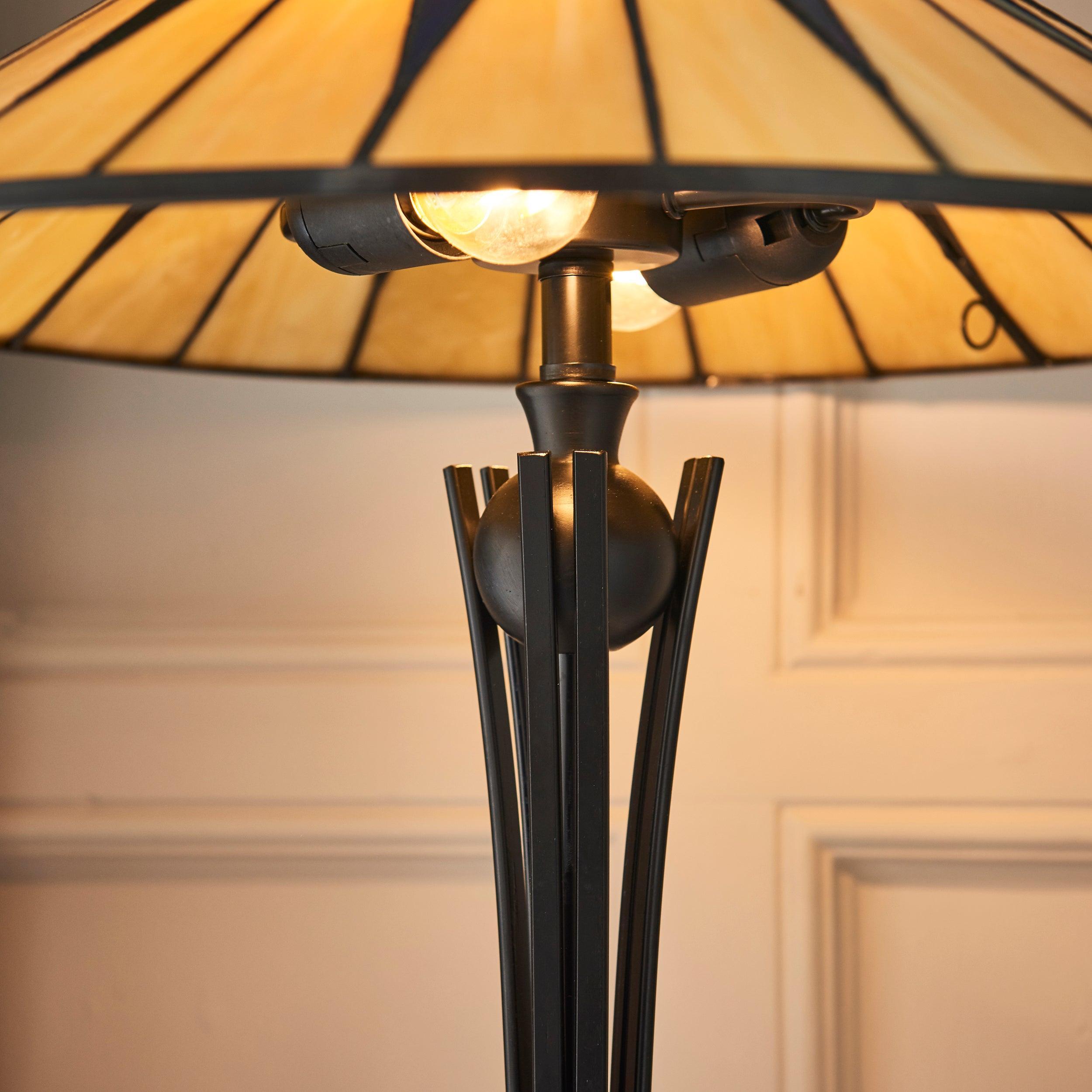 Interiors 1900 Lampada da Tavolo Tiffany 2 Luci Dark Star