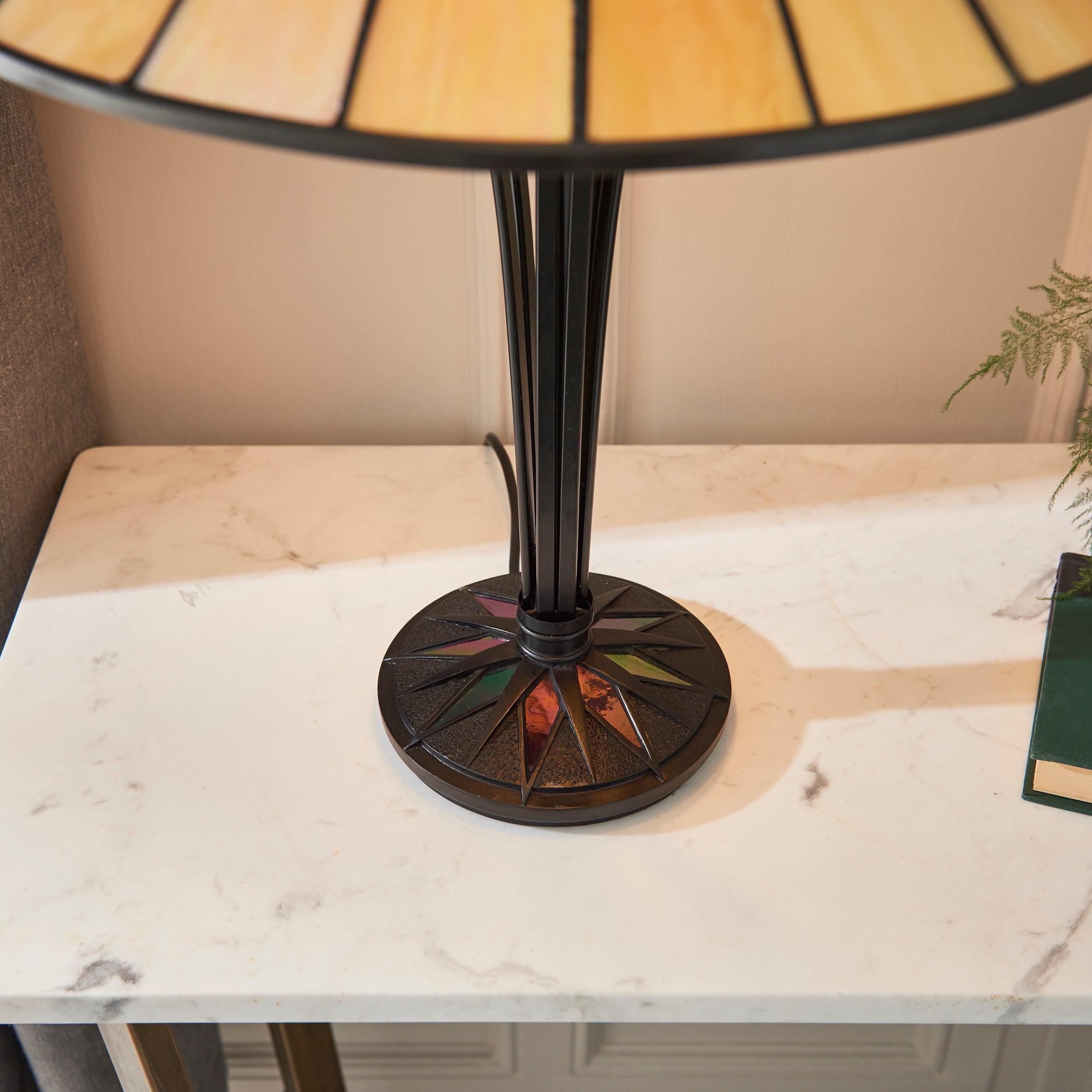 Interiors 1900 Lampada da Tavolo Tiffany 2 Luci Dark Star