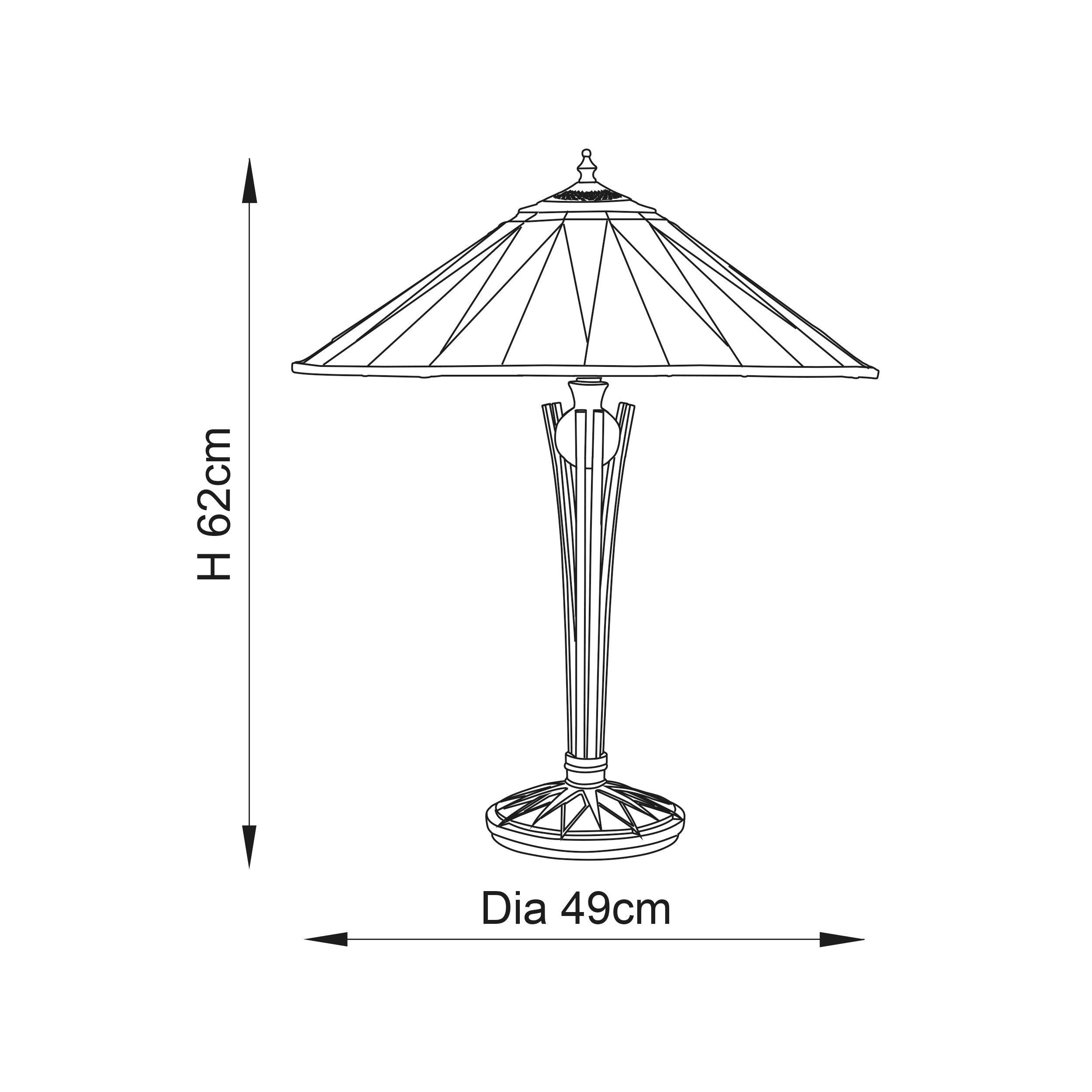 Interiors 1900 Lampada da Tavolo Tiffany 2 Luci Dark Star