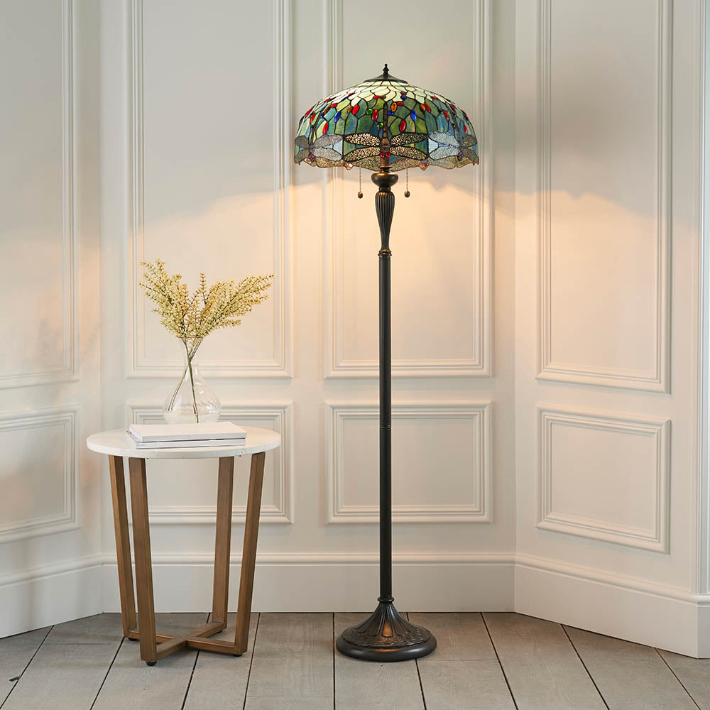 Lampada da terra Tiffany Blue Dragonfly Interiors 1900