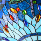 Luce da soffitto Tiffany Invertita Grande Libellula Blu